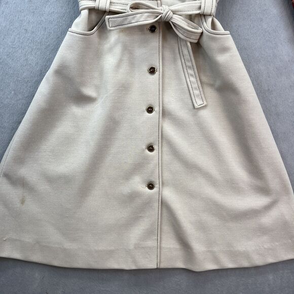 Melissa Lane Tan Patchwork One Piece Button Dress Vintage 70s Hippie Boho - Picture 8 of 16